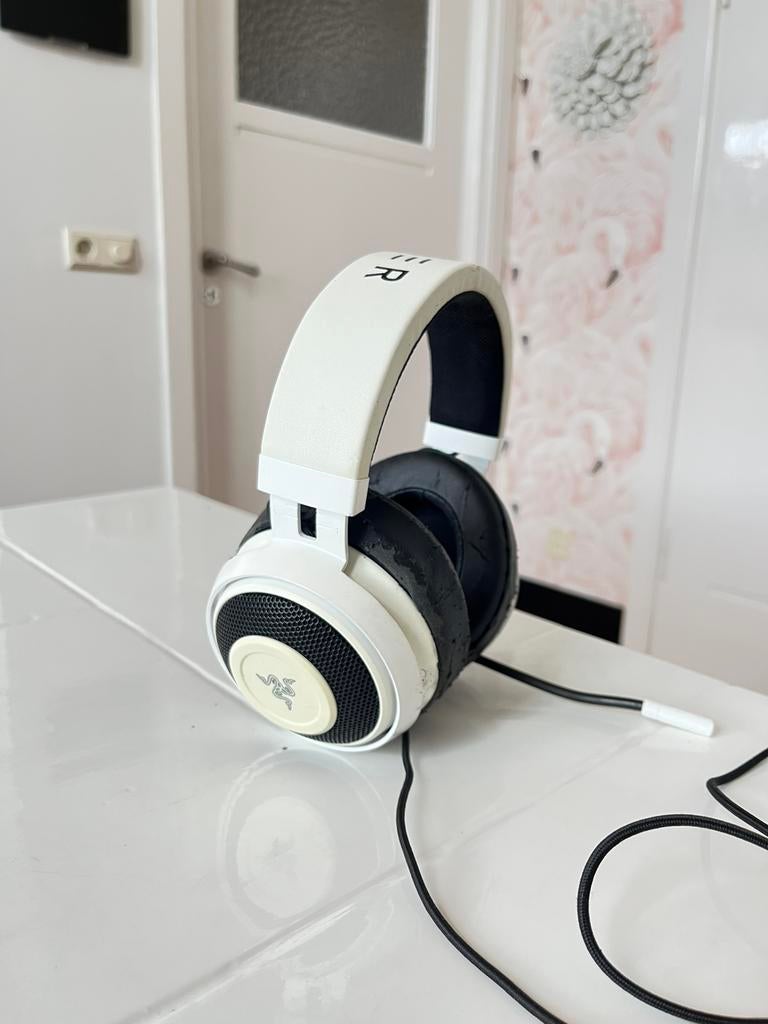 Gamingheadset, Razer Kraken, zwart/wit, Gebruikt, Ophalen of Verzenden, Over-ear, Gaming headset