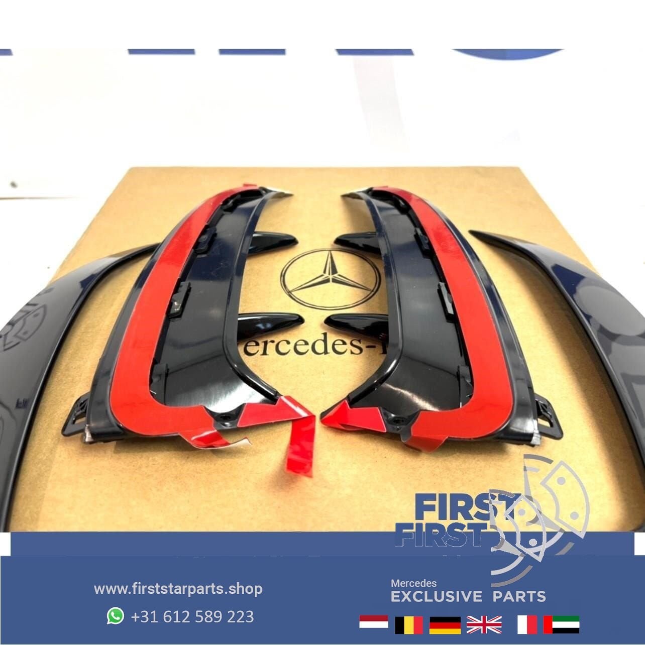 W177 A45 AMG ACHTERBUMPER AERO SPLITTER SET L/R 2018-2022 SP, Gebruikt, Ophalen of Verzenden, Achter, -