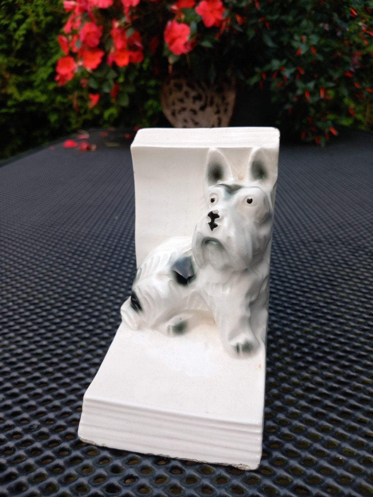antiek porseleinen boekensteun hond, Ophalen of Verzenden