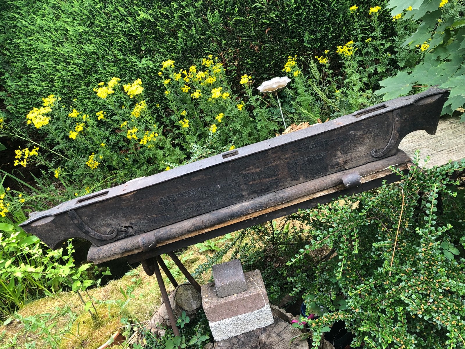 Antieke haam of dissel voor paarden-ossenkar, Ophalen
