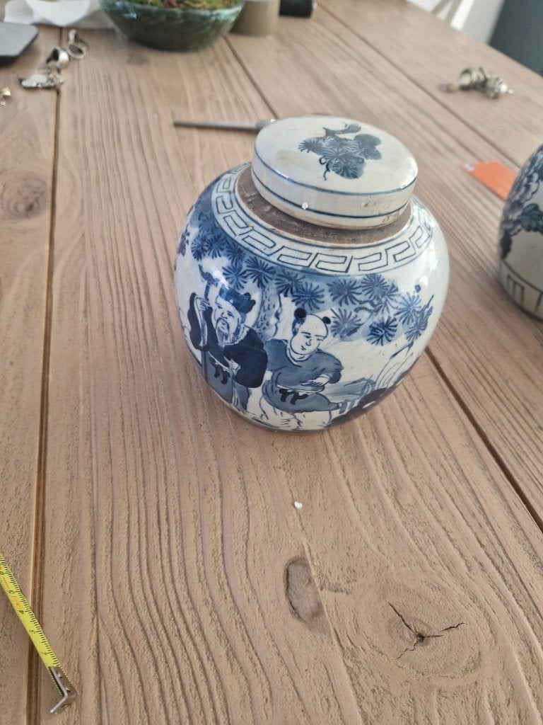 Oude, porseleinen gemberpot. China.