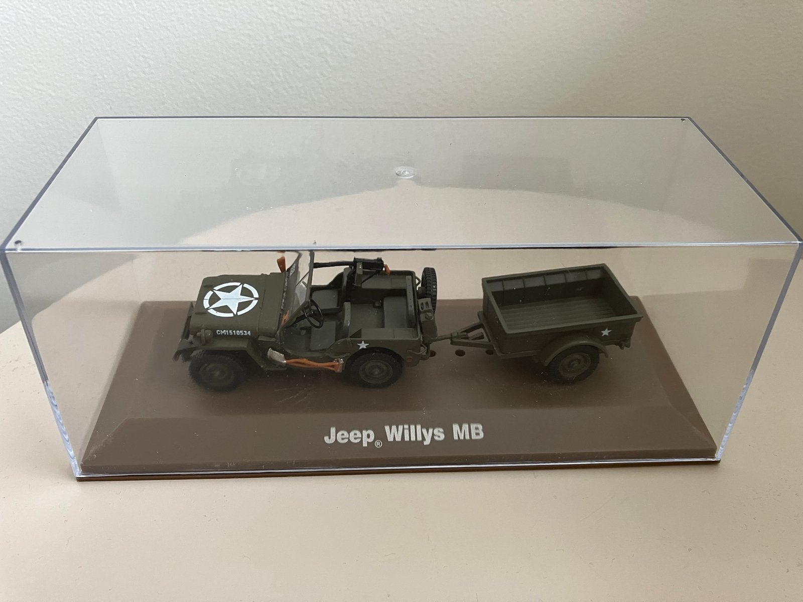 Jeep Willys MB met aanhanger - Modelauto, Overige merken, 1:50 of kleiner, Auto, Ophalen of Verzenden
