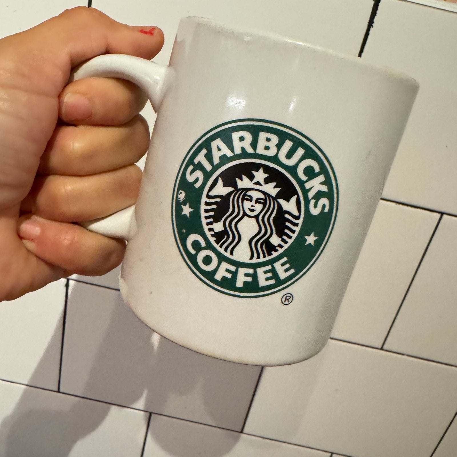 Starbucks Mok - Klassiek Design, Gebruikt, Ophalen of Verzenden, Steen/keramiek, Wit