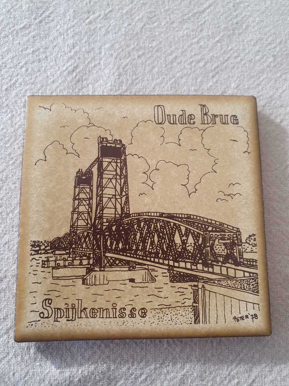 Herdenkingstegeltje "Oude Brug" Spijkenisse 1978, Ophalen