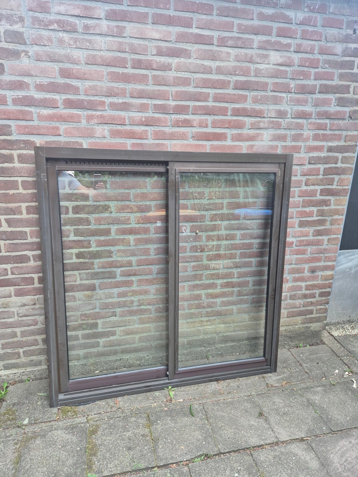Aluminium schuif raam kozijnen. Dubbelglas., Doe-het-zelf en Verbouw, Gebruikt, Raamkozijn, Aluminium, Ophalen of Verzenden