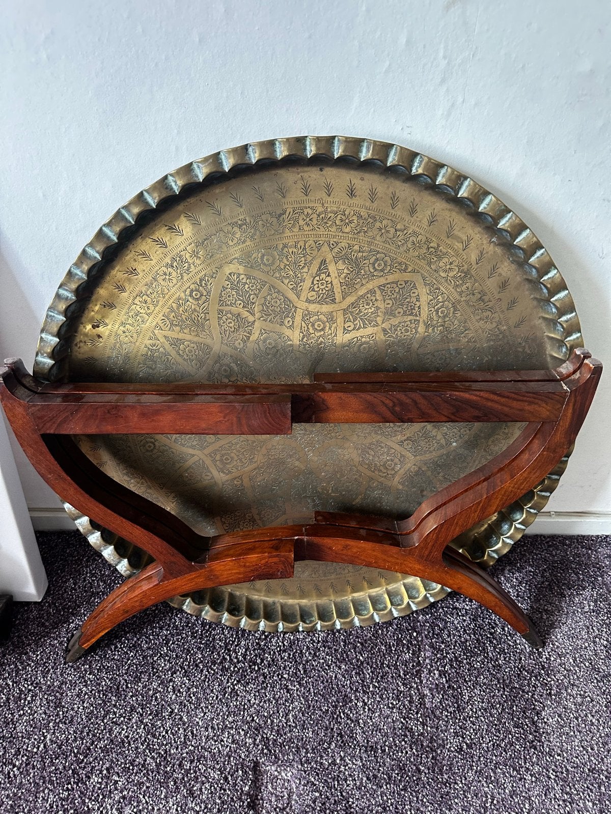 Antieke Marokkaanse Theetafel met Messing Dienblad, Ophalen
