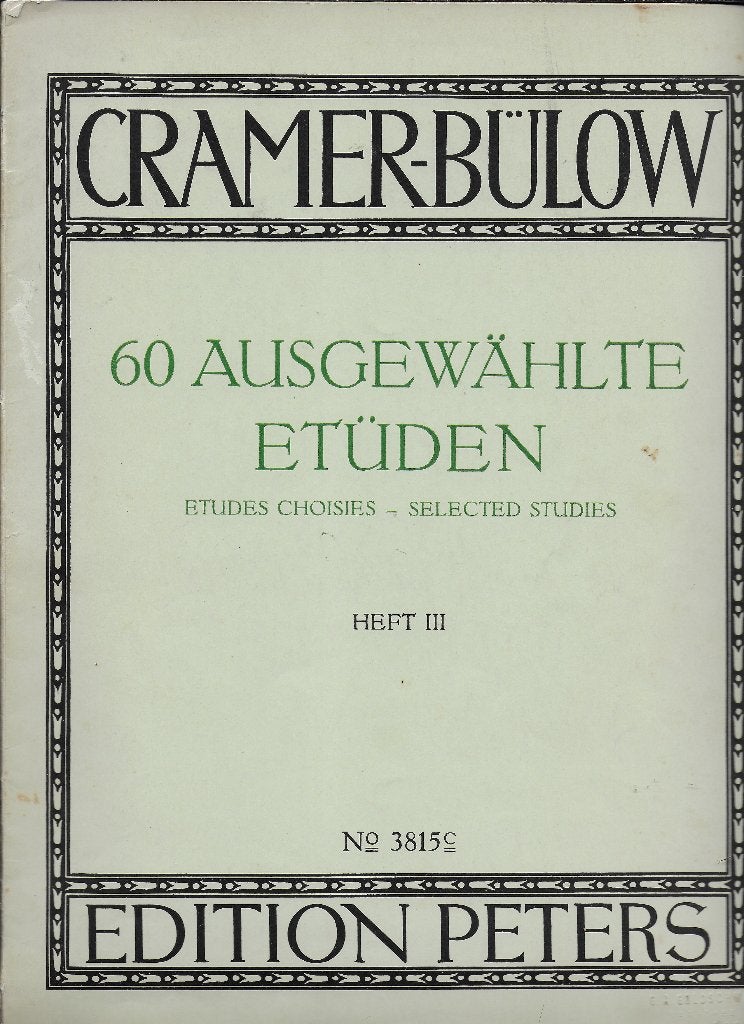 Bo1989 bladmuziek - cramer - bulow: boek 3  - 60 etuden, Ophalen of Verzenden, Gebruikt, Artiest of Componist, Populair
