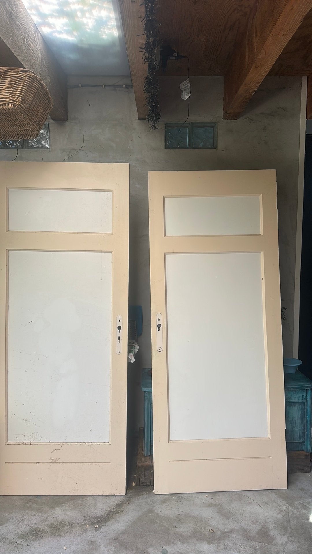 Houten Paneel deuren, Doe-het-zelf en Verbouw, Deuren en Horren, Ophalen, Gebruikt, Binnendeur, 200 tot 215 cm