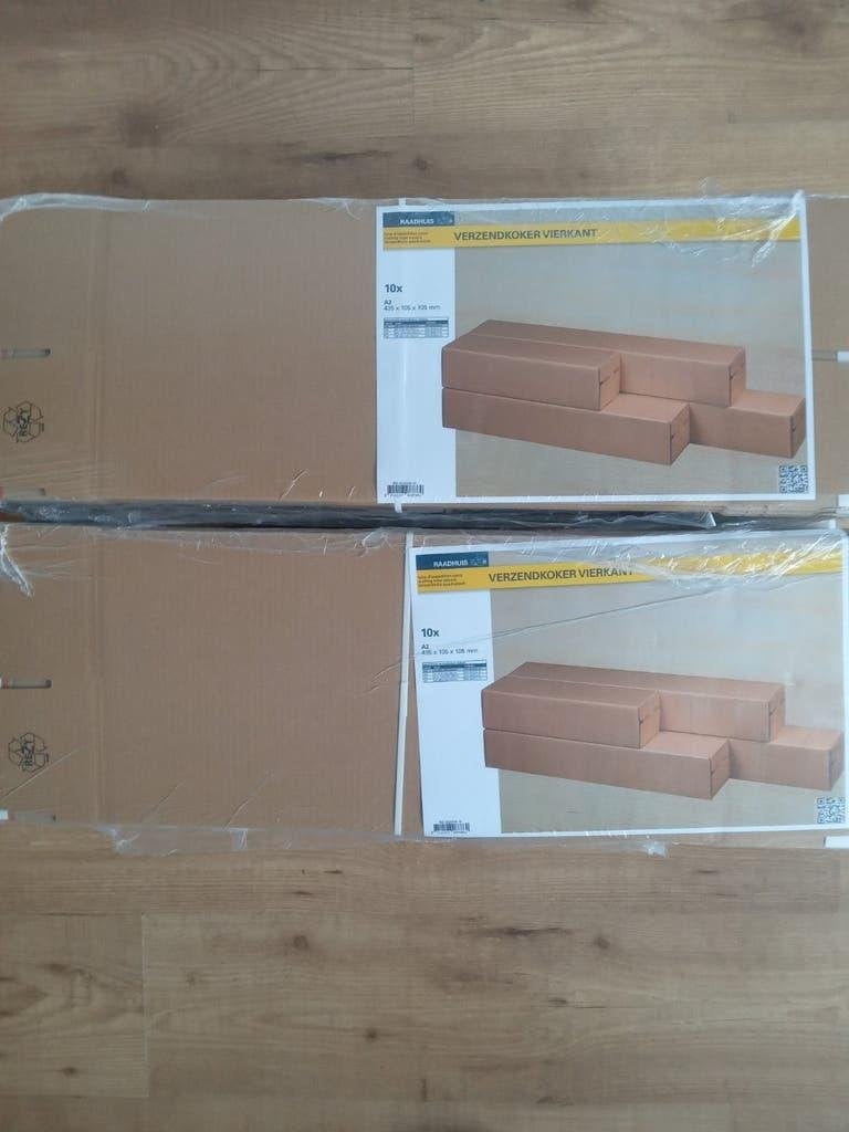 Partij vierkante verzendkokers Raadhuis A2 NIEUW, Doos, Opvouwbaar, Minder dan 50 cm, Ophalen of Verzenden