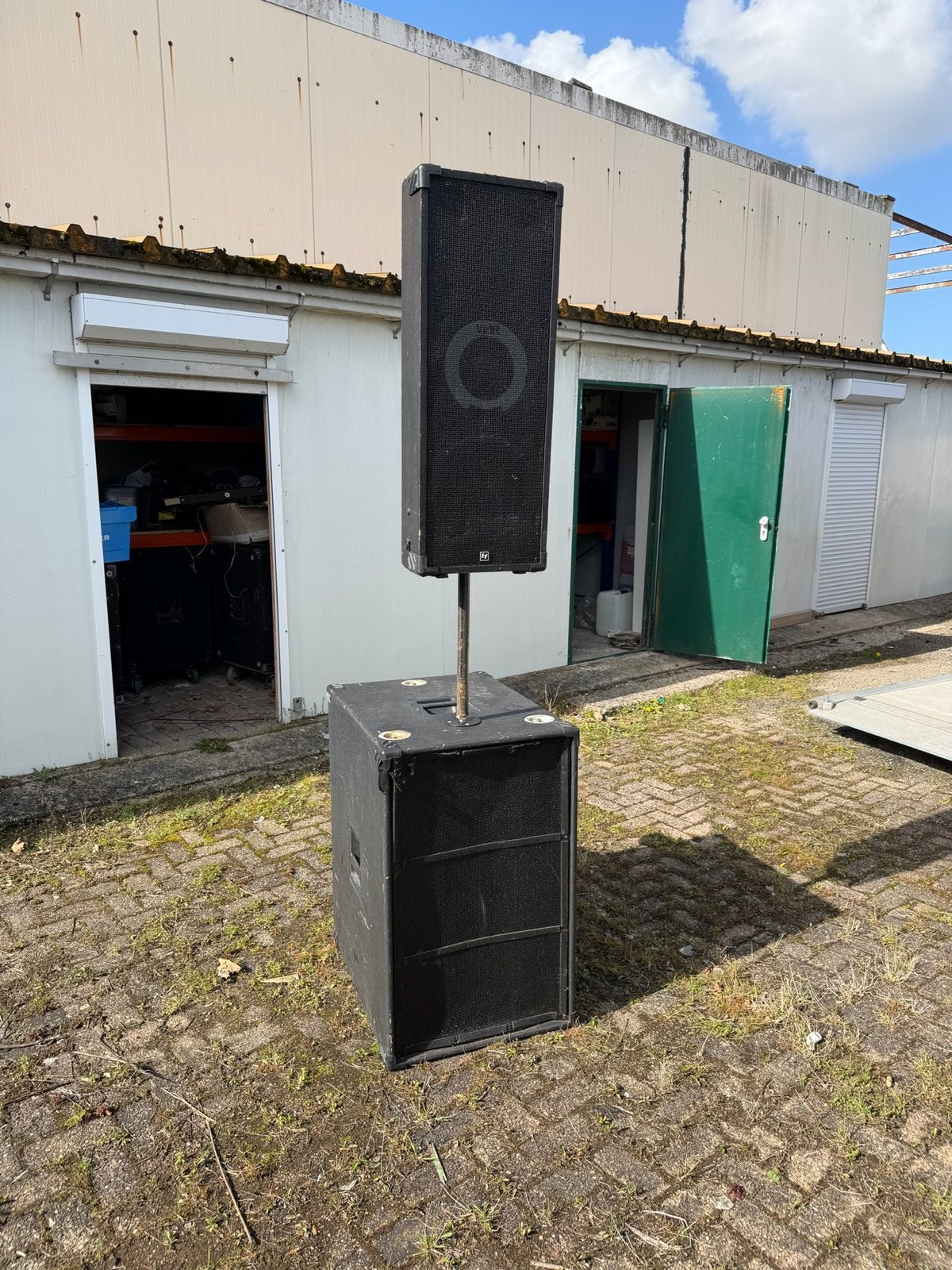 EV DML-2181A Subwoofer & EV P2000 Versterker Set, Ophalen, Gebruikt
