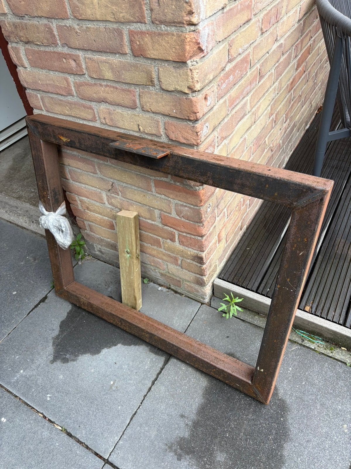Twee stalen tafelpoten 90x70cm, Doe-het-zelf en Verbouw, Metalen, Ophalen, Gebruikt, IJzer