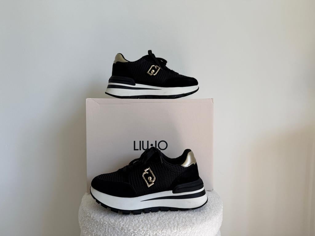 Liu Jo Amazing 25 Sneakers Zwart/Goud, Kleding | Dames, Schoenen, Zwart, Ophalen of Verzenden, Sneakers of Gympen, Zo goed als nieuw