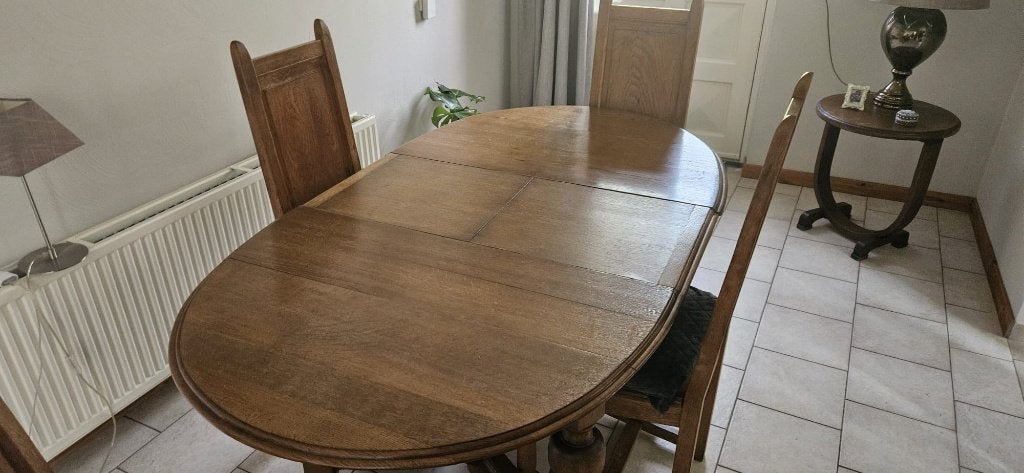 Eettafel ovaal hout, Ophalen, 100 tot 150 cm, Eikenhout, 200 cm of meer