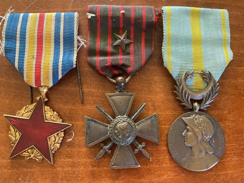 Drie franse medailles wo1, Ophalen of Verzenden, Landmacht, Overige gebieden, Lintje, Medaille of Wings