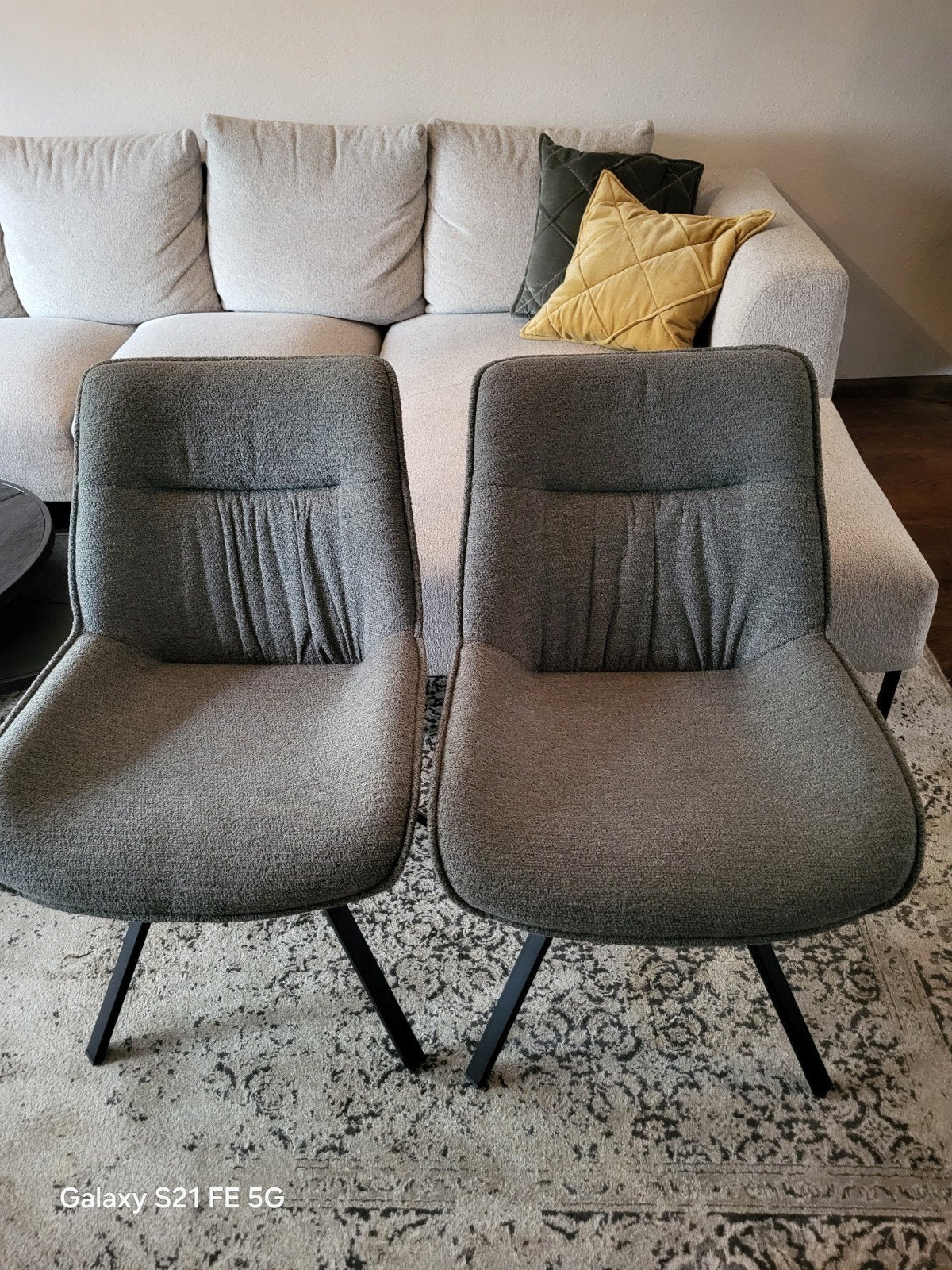 2 Nieuwe Eetkamerstoelen - Grijs/Groen, Ophalen, Twee, Overige kleuren, Nieuw