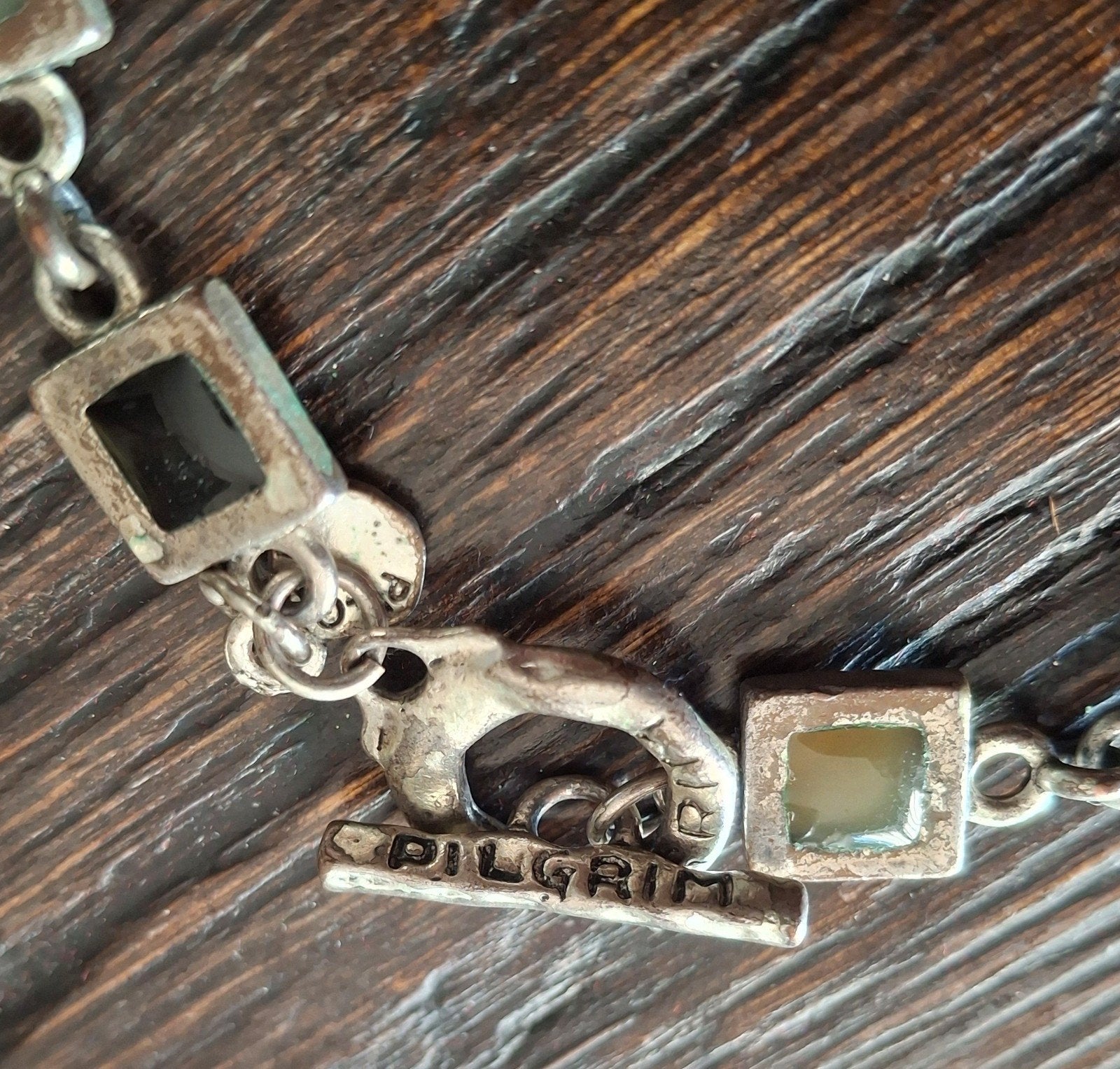 Pilgrim ketting met natuursteen, ca. 40 cm, Ophalen of Verzenden, Gebruikt, Groen, Steen of Mineraal
