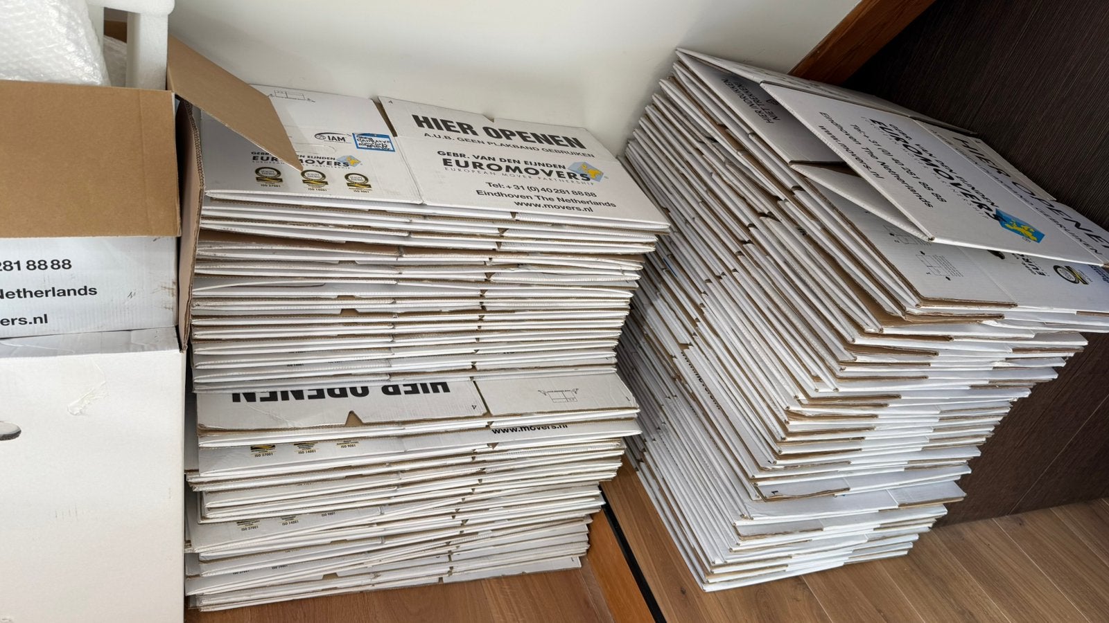 Verhuisdozen 1x gebruikt, standaard afmetingen, Ophalen, Doos, 50 tot 75 cm, Zo goed als nieuw