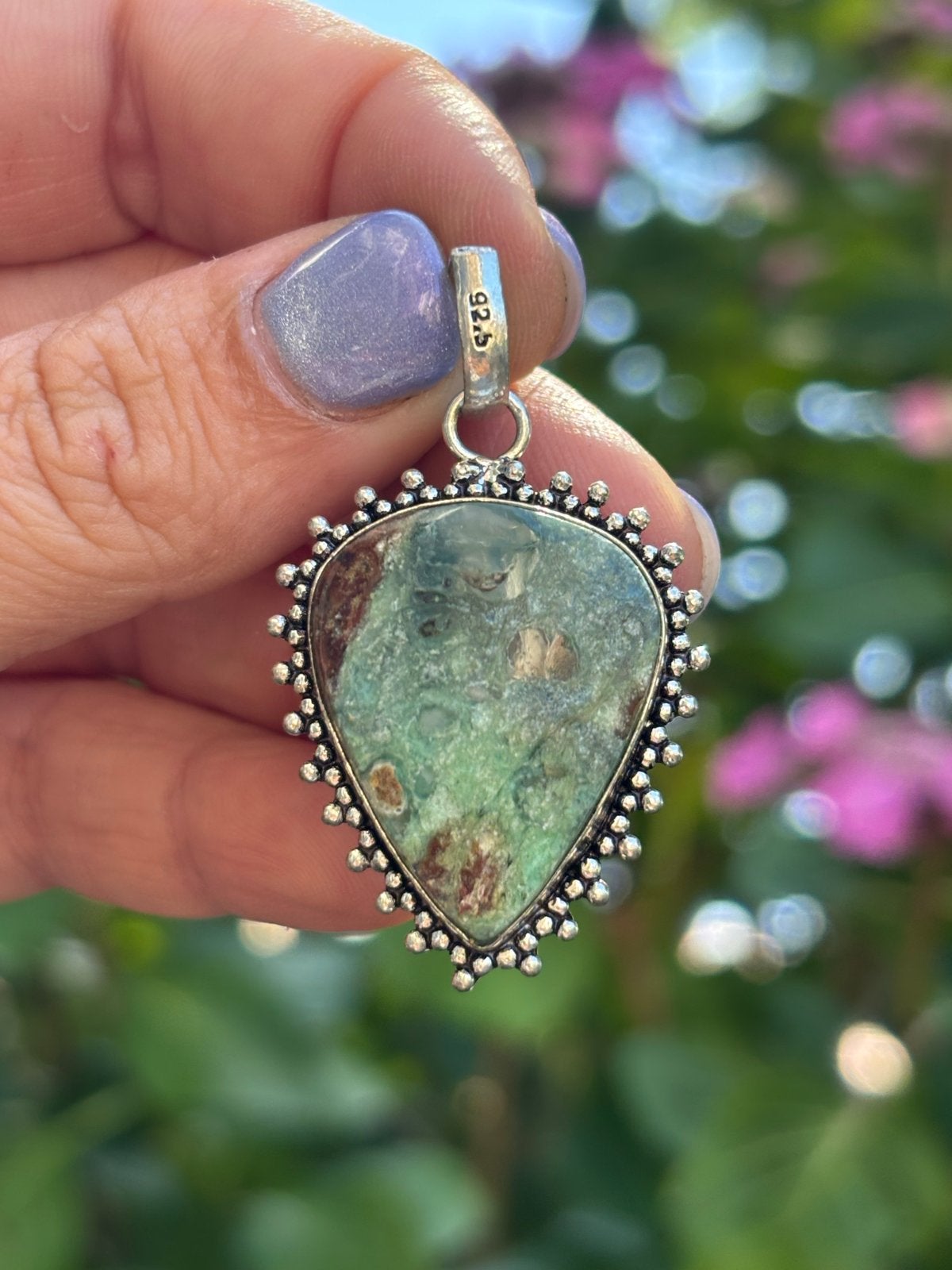 Handgemaakte Chrysocolla Edelsteenhanger, Ophalen of Verzenden, Nieuw