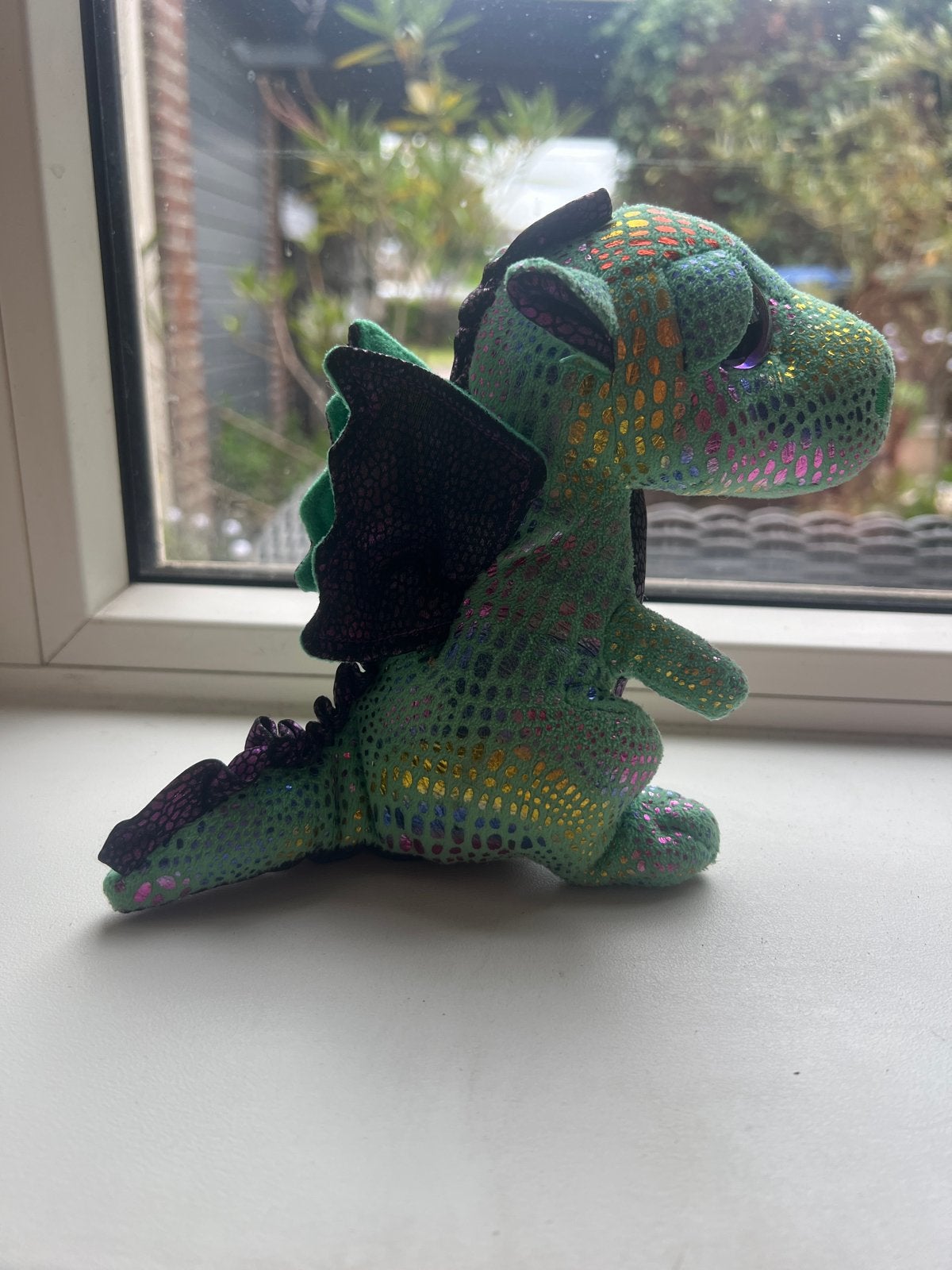 Ty Beanie Boos Cinder Draak Knuffel Groen Glitter, Groen, Overige karakters, Overige typen, Ophalen of Verzenden