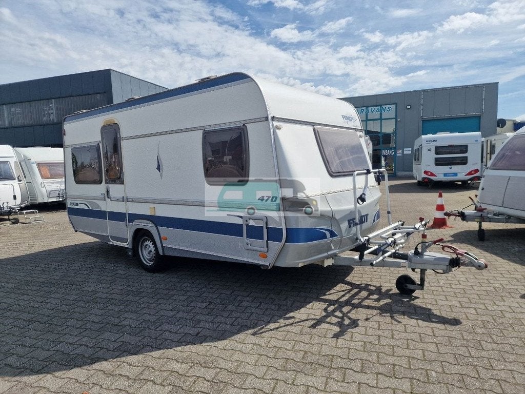 Fendt platin 470 TF Mover, voortent, fietsendrager, Caravans en Kamperen, Caravans, Schokbreker, Bedrijf, Tot en met 4, 1000 - 1250 kg