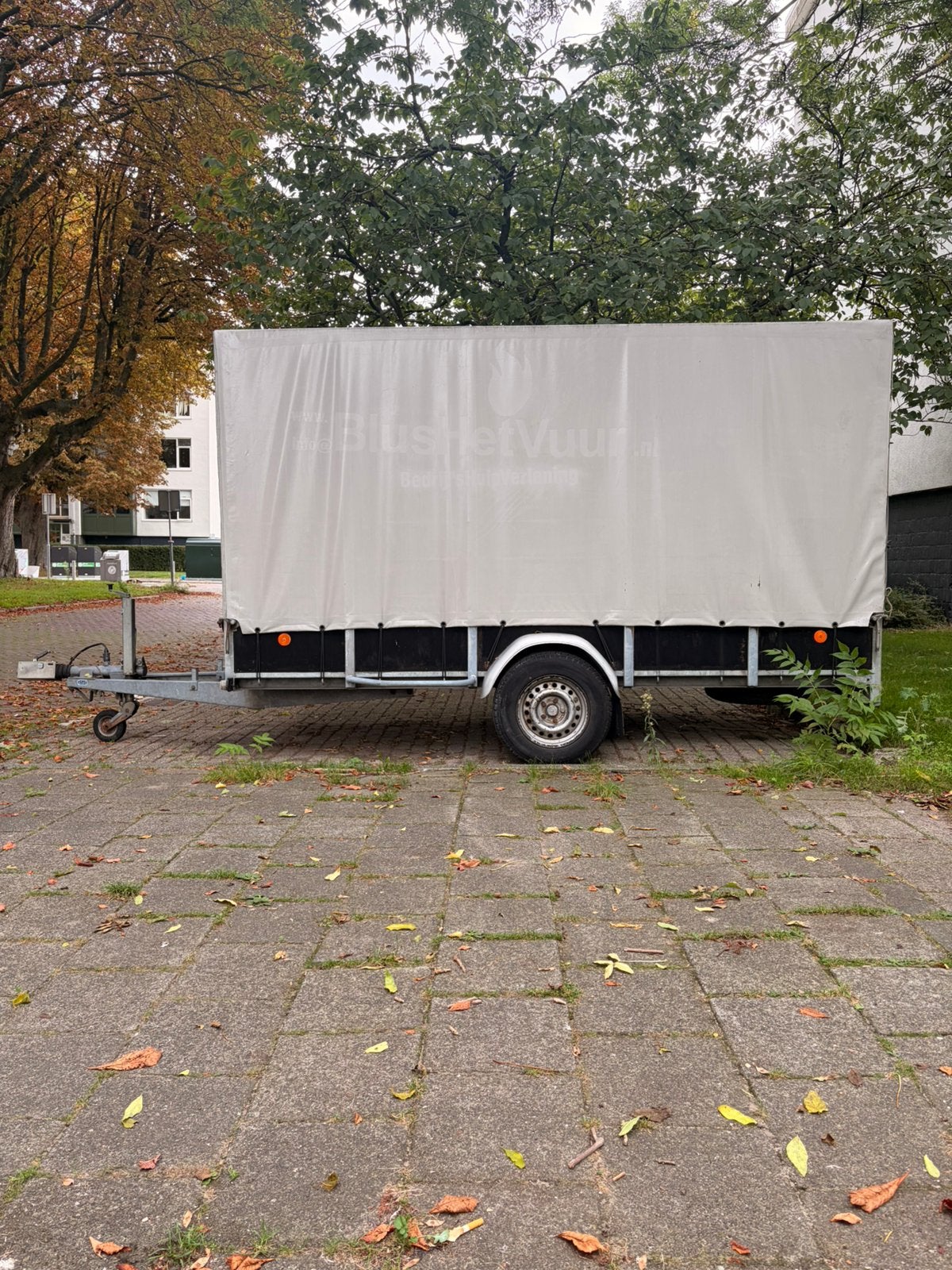 HAPERT R13 enkelas geremde aanhanger met hoge huif oersterk!, Ophalen of Verzenden, Gebruikt