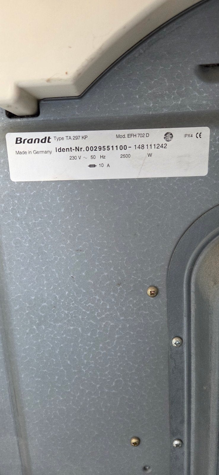 Brandt EFH 702 D Wasdroger - Goed werkend, Witgoed en Apparatuur, Ophalen, 6 tot 8 kg, Gebruikt, Luchtafvoer