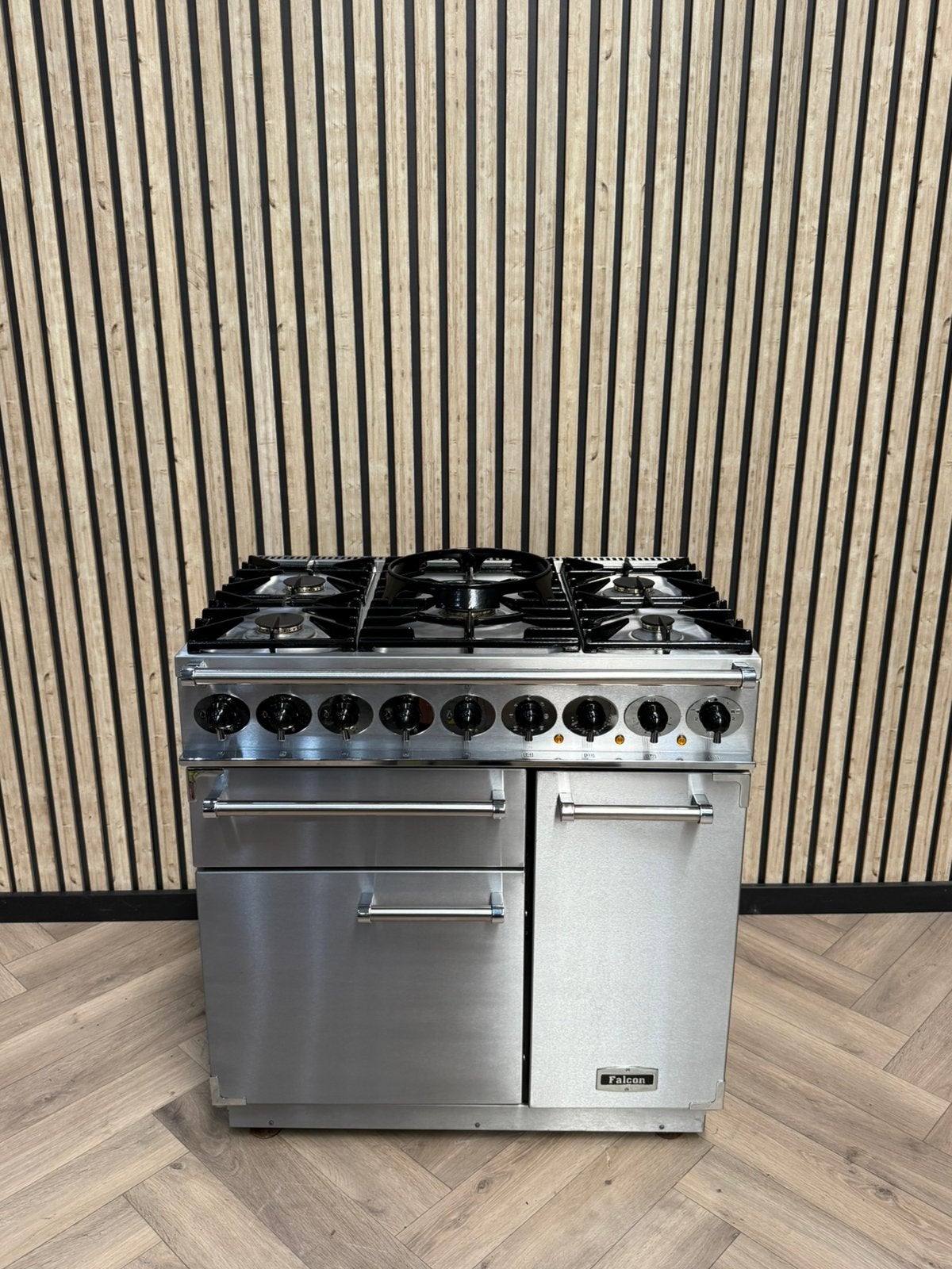 Falcon Inox 90cm Gas + Elektrische ovens + Pizza Oven, Witgoed en Apparatuur, Fornuizen, Warmhoudplaat, 60 cm of meer, Ophalen of Verzenden