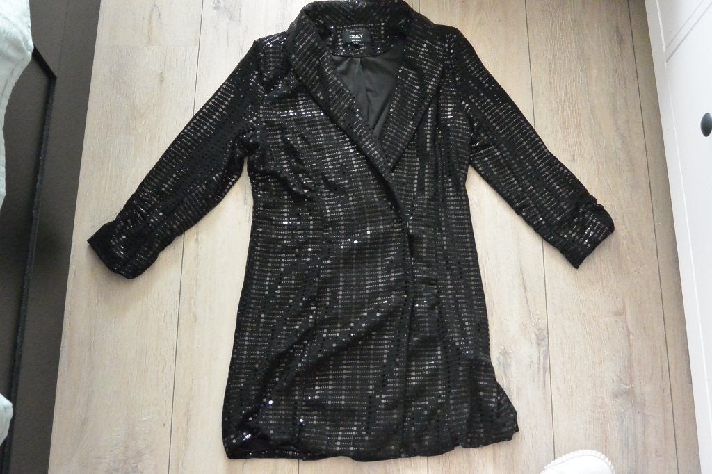 Zwart pailletten jasje van Only - maat S, Maat 38/40 (M), Only, Zwart, Ophalen of Verzenden