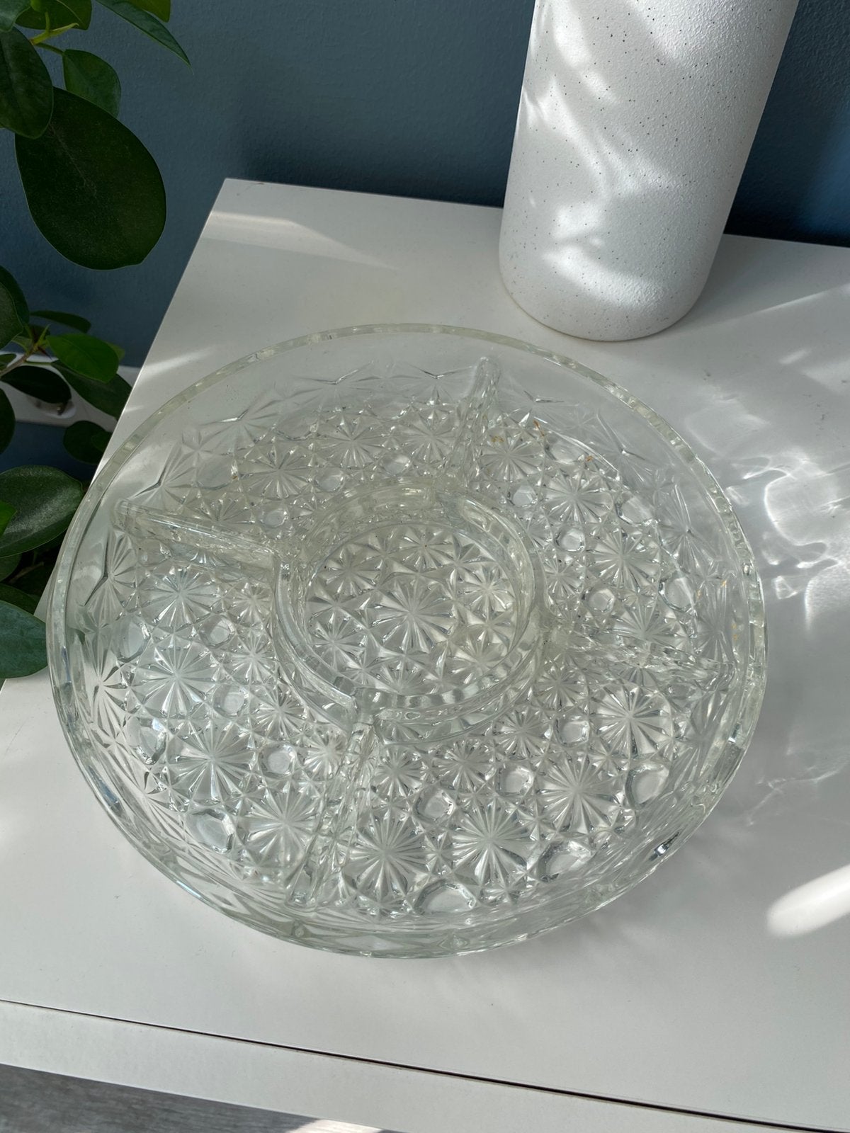 Vintage glazen tapasbord / tapasschaal, Ophalen of Verzenden, Overige stijlen, Glas, Schaal of Schalen