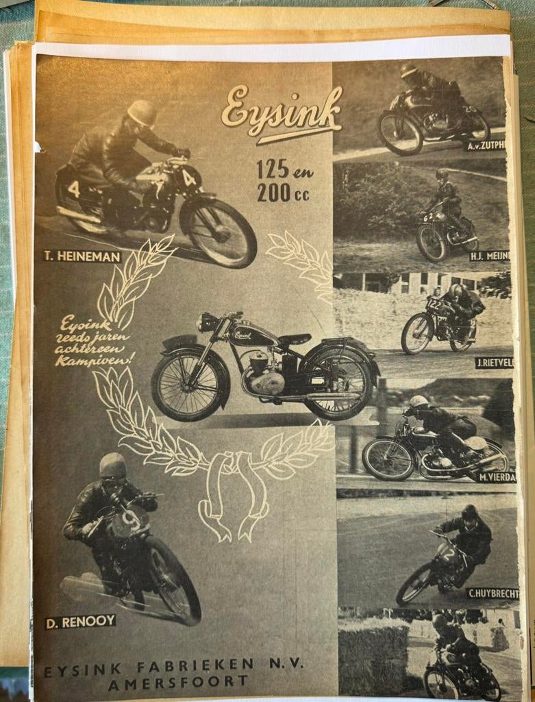 Advertentie Eysink 125 en 200 Renooy Heineman, Verzamelen, Verzenden, Zo goed als nieuw, Motoren