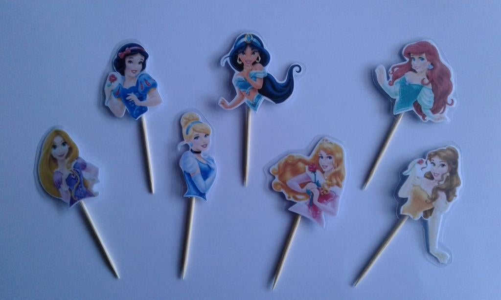 Set van 10 Prinsessen traktatie cupcake prikkers, Ophalen of Verzenden, Nieuw, Versiering, Verjaardag