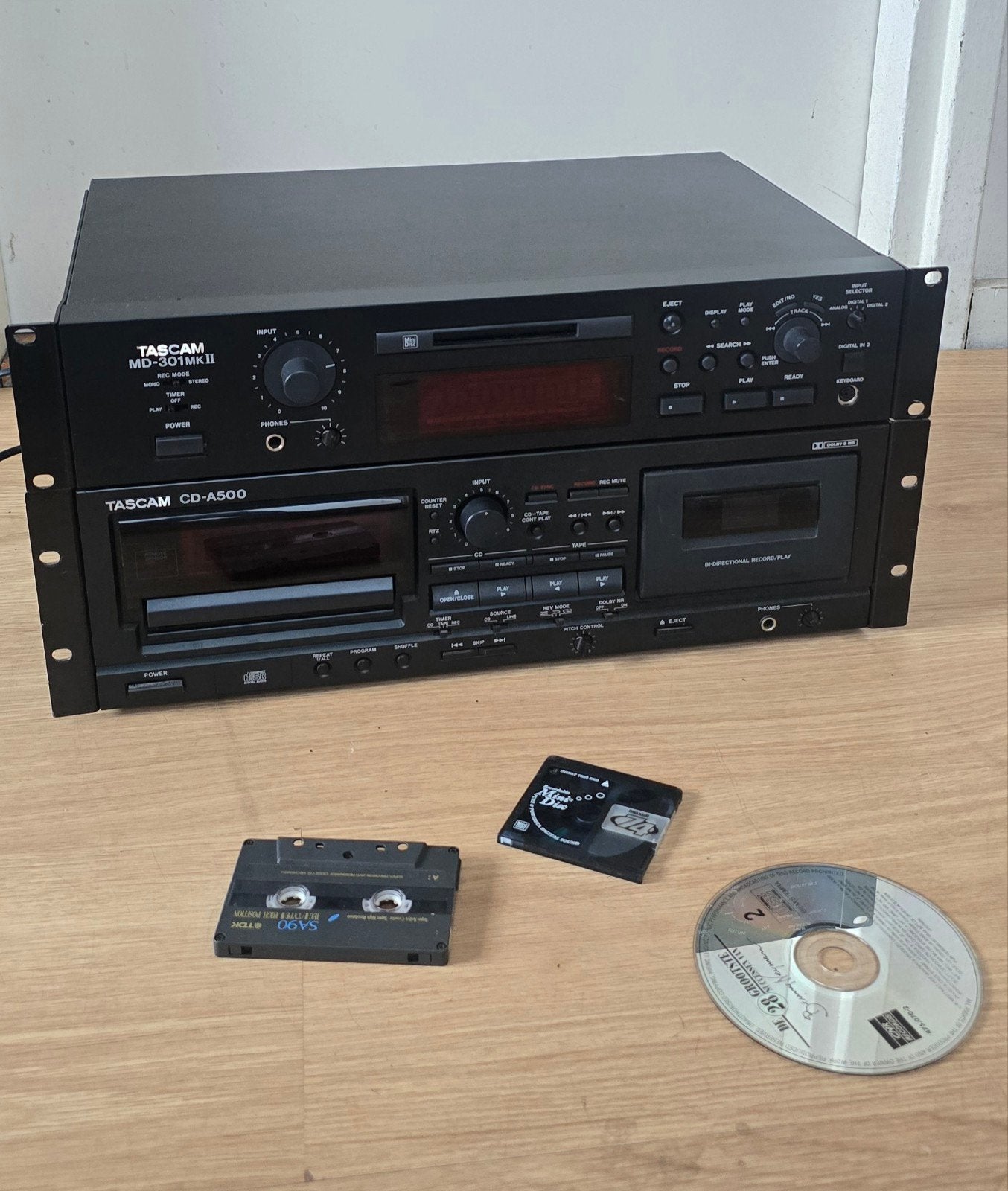 Tascam MD-301MKII MiniDisc Recorder & CD-A500 CD/Cassette, Ophalen