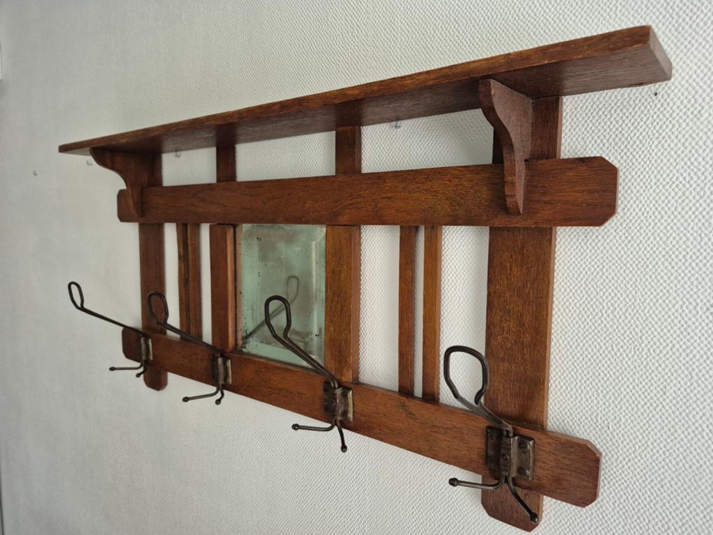 Prachtige art deco  Amsterdamse school jr'20 houten kapstok., Ophalen