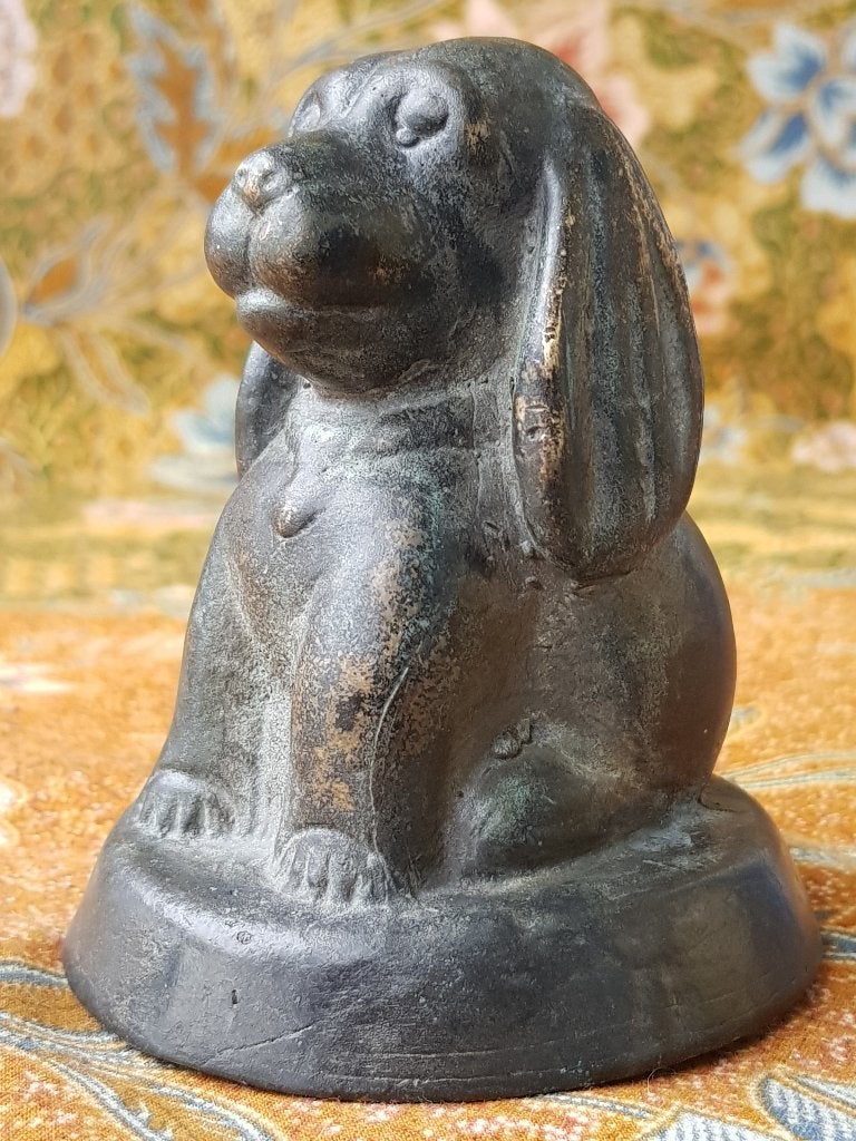 Mooi origineel oud Oosters brons beeldje van een hond 9,5 cm, Ophalen of Verzenden, Beeld, Handgemaakt, Brons