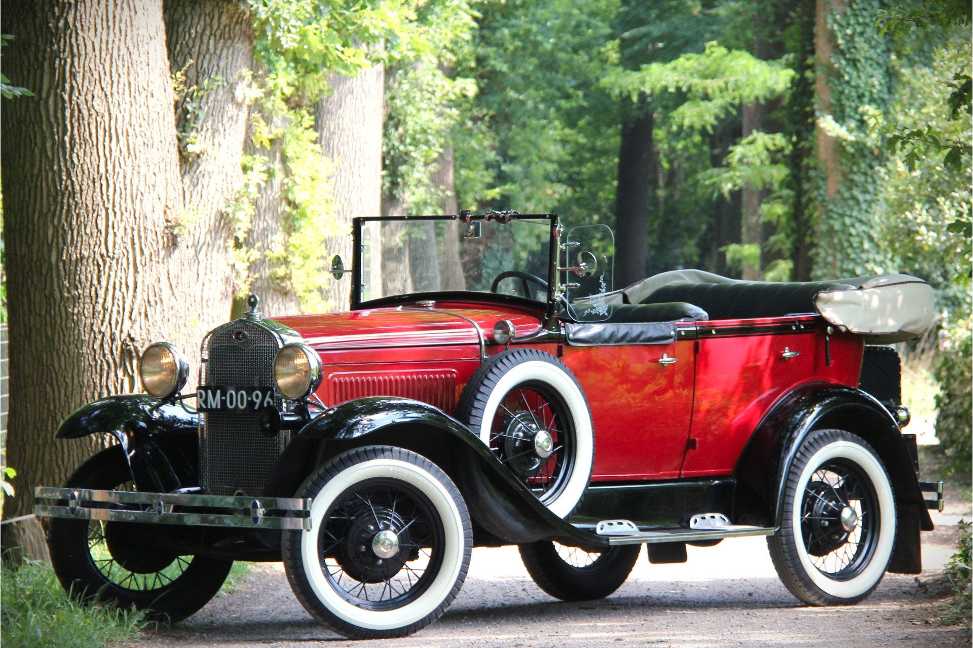 Ford Ford Model A Pheaton 1931 Cabriolet | Whitewalls | Dubb, Zwart, Cabriolet, 4 stoelen, Leder