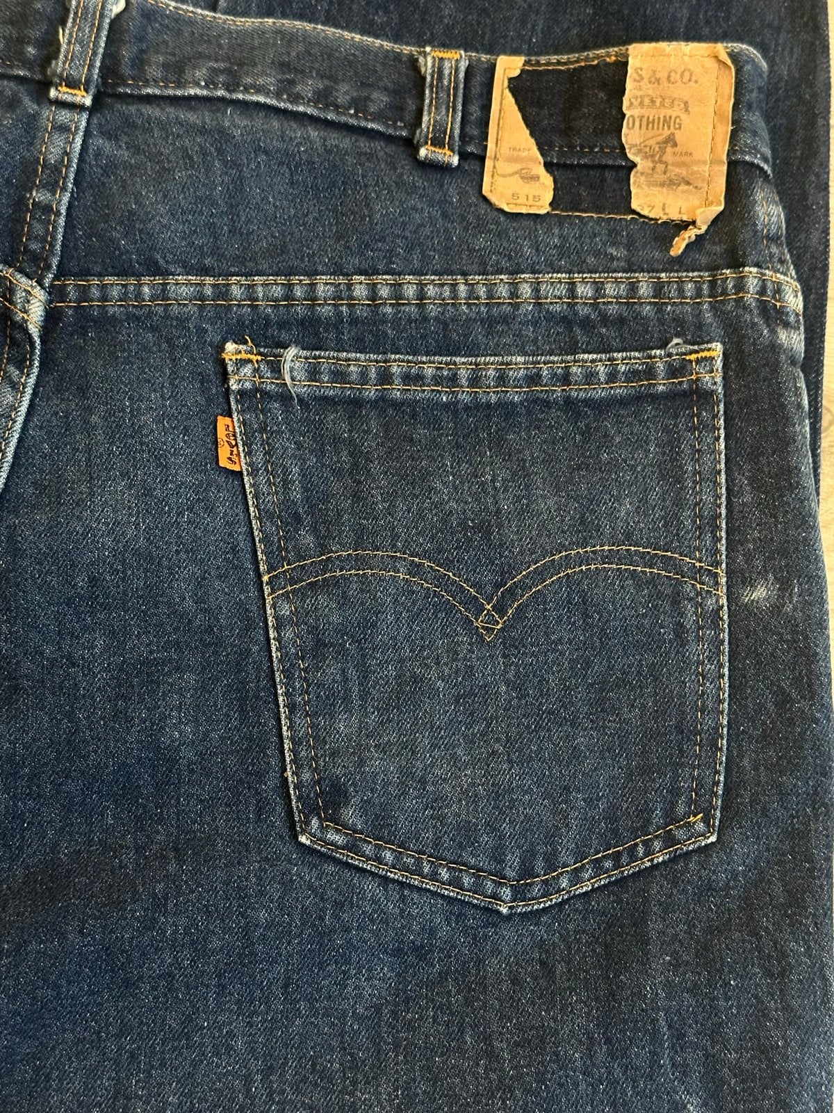 Vintage 1987 Levi's 515 Orange Tab Jeans W34 L31, Ophalen of Verzenden, Gedragen, Blauw, W33 - W34 (confectie 48/50)