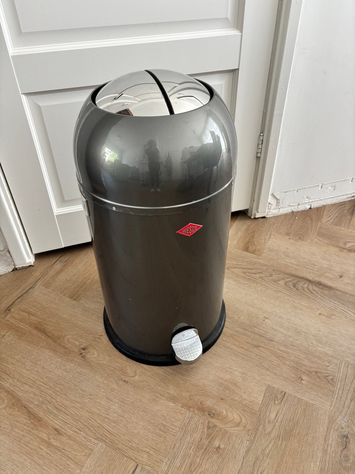 Wesco kickmaster 33L prullenbak, Huis en Inrichting, Ophalen, Gebruikt, Metaal, Met pedaal