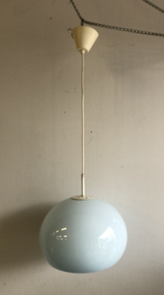 Vintage Space Age Hanglamp – Guzzini / Meblo Stijl 70's, Ophalen of Verzenden, Gebruikt, Kunststof, Vintage Retro