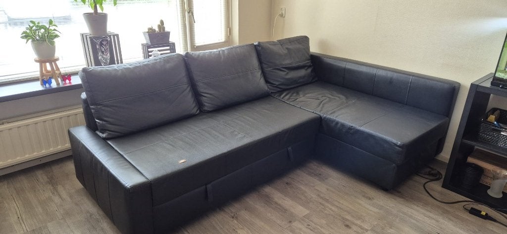 Slaapsofa, Ophalen, Zwart, Tweepersoons, Zo goed als nieuw
