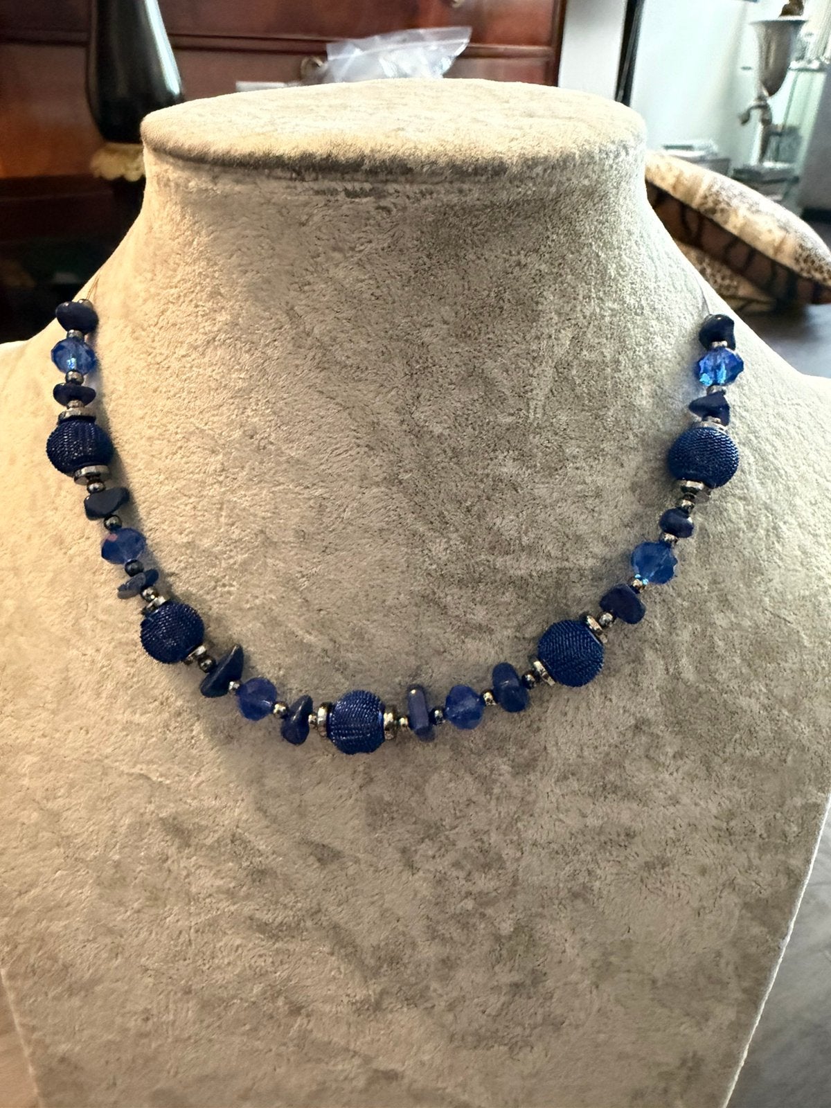 Partij 8 stuks mooie kettingen 50/1, Ophalen of Verzenden, Nieuw, Blauw, Overige materialen