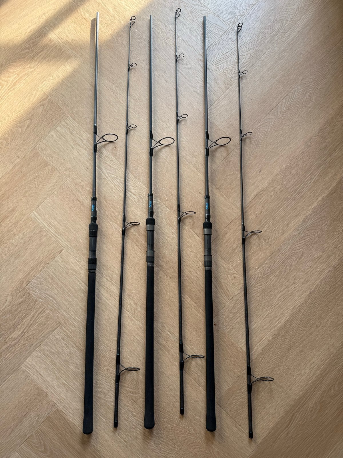3x Aqua Atom Rod Duplon 3.25 lbs 10ft - Collectors Item, Watersport en Boten, Ophalen of Verzenden, Gebruikt, Werphengel