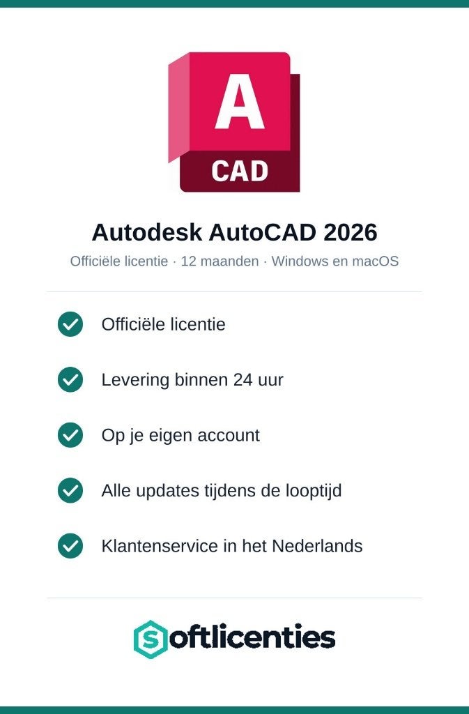 Autodesk AutoCAD 2026 - officiële licentie, 1 jaar, Ophalen, Nieuw, MacOS