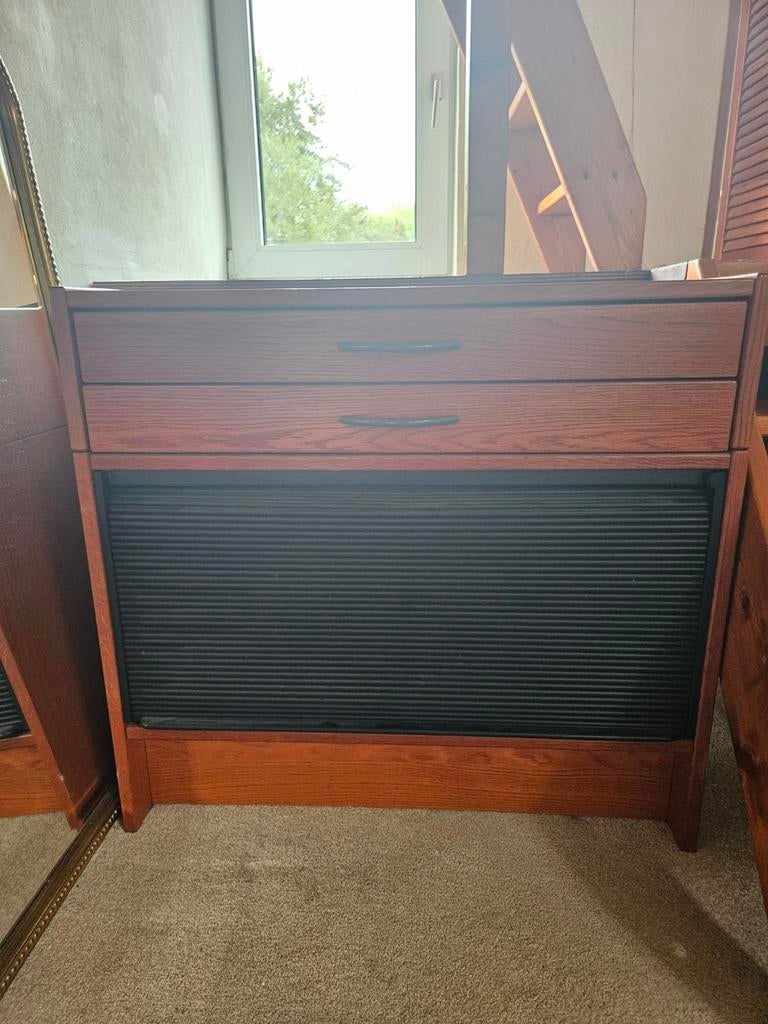 GRATIS Houten archiefkast met rolluik en 2 laden, Huis en Inrichting, Ophalen, Gebruikt, 50 tot 100 cm, Nvt