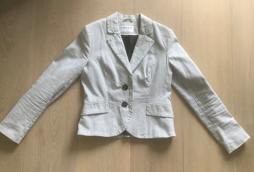 Blauw wit gestreept jasje Bien Bleu, M, Maat 38/40 (M), Blauw, Ophalen of Verzenden, Jasje