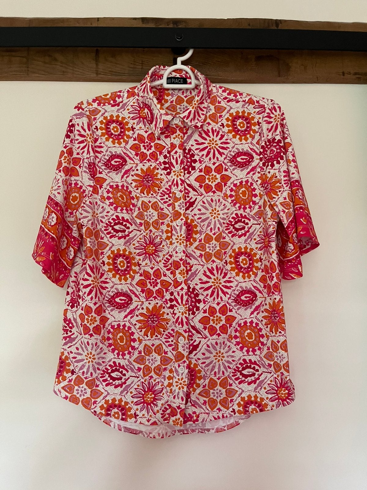 Vrolijke zomerblouse korte mouw Mi Piace maat S, Ophalen of Verzenden, Zo goed als nieuw