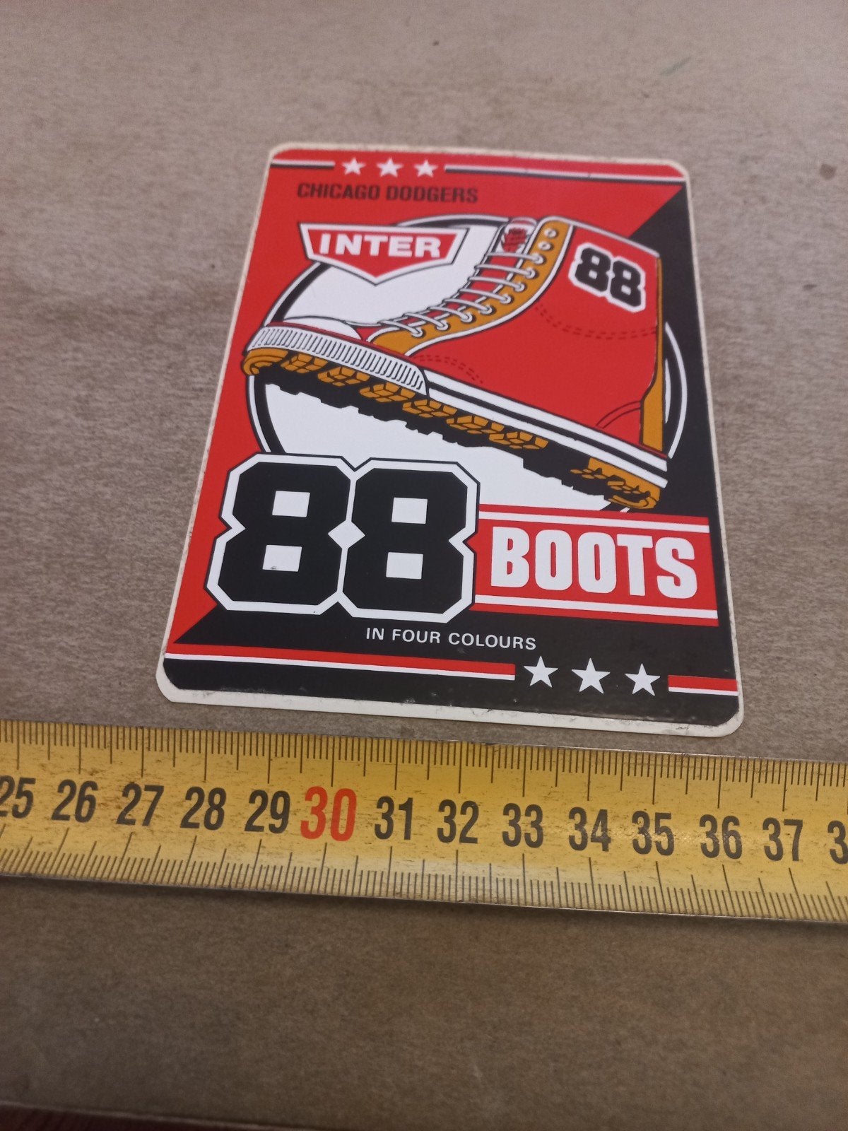 Vintage 88 Boots Chicago Dodgers Inter Sticker, Ophalen of Verzenden, Zo goed als nieuw, Overige typen