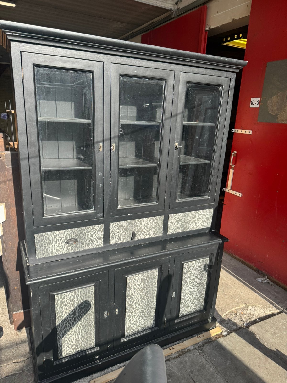 Unieke brocante buffetkast 144 cm x 210 cm, Ophalen, 100 tot 150 cm, 200 cm of meer, Zo goed als nieuw