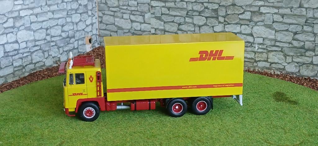 tekno scania 141    dhl, Hobby en Vrije tijd, Modelauto's | 1:50, Ophalen of Verzenden, Nieuw, Bus of Vrachtwagen, Tekno