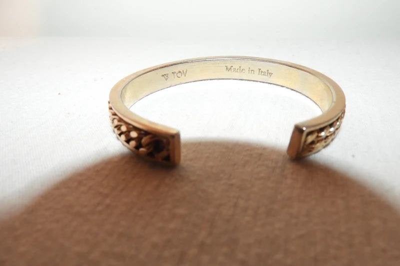 Tov Essentials slaven armband bekleed met ketting schakels, Gebruikt, Staal, Verzenden, Goud