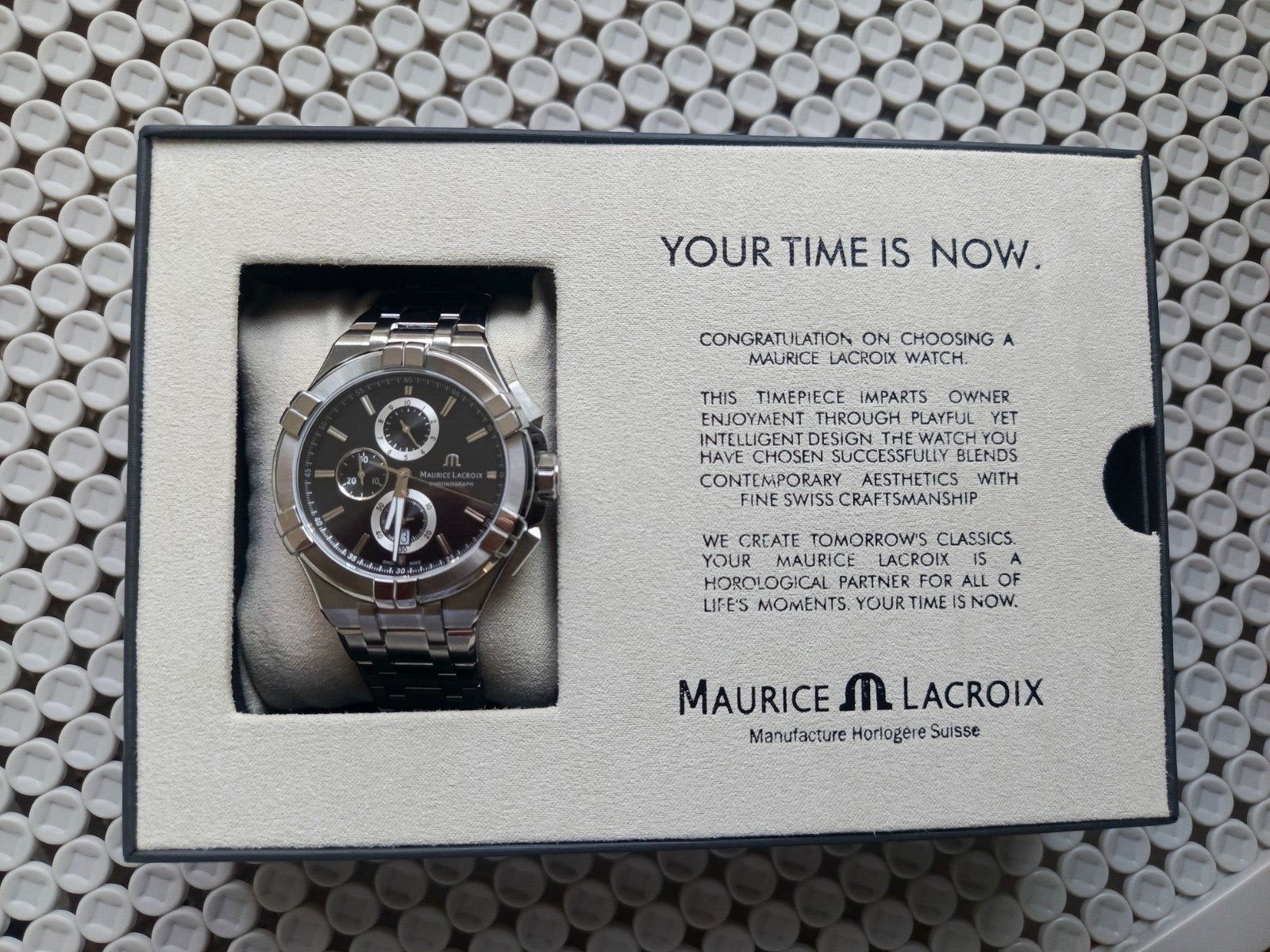 Maurice Lacroix chronograph horloge, Staal, Staal, Polshorloge, Nieuw